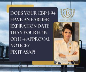 A notice about CBP I-94 expiration date and approval.